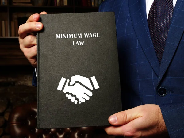 Ελαχιστο Wage Law Επιγραφή Στο Φύλλο Ομοσπονδιακές Διατάξεις Περί Κατώτατου — Φωτογραφία Αρχείου