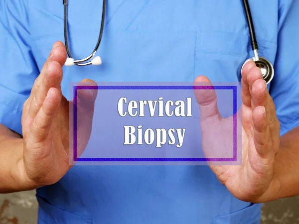 Medical concept meaning Cervical Biopsy Colposcopy with phrase on the piece of paper