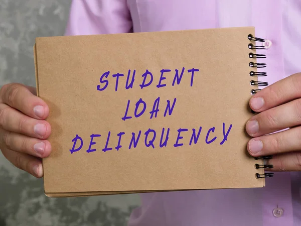 Business concept about STUDENT LOAN DELINQUENCY with phrase on the sheet.