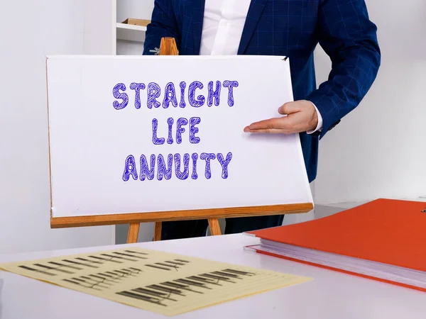 Financial Concept Meaning Straight Life Annuity Phrase Sheet — Stock Photo, Image