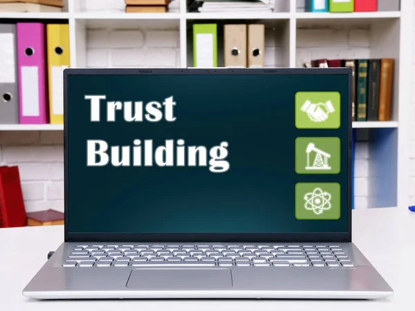 Business concept meaning Trust Building with phrase on the computer.