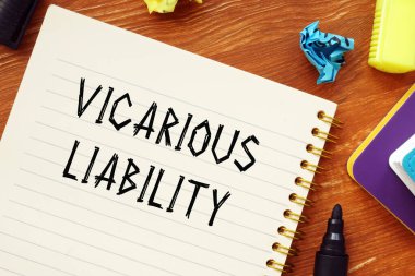  VICARIOUS LIABILITY question marks phrase on the sheet. clipart