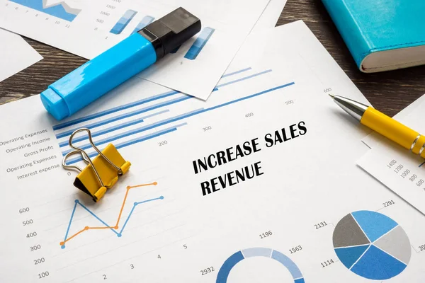 Business Concept Increase Sales Revenue Sign Sheet — Stock Photo, Image