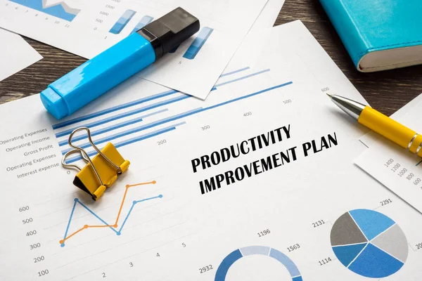 Finansiellt Begrepp Som Betyder Produktivitetsförbättringsplan Med Fras Bladet — Stockfoto