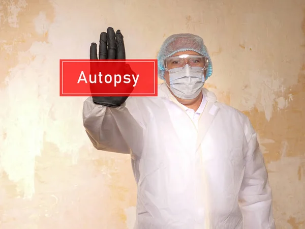 Concepto Salud Que Significa Autopsia Con Frase Pedazo Papel — Foto de Stock