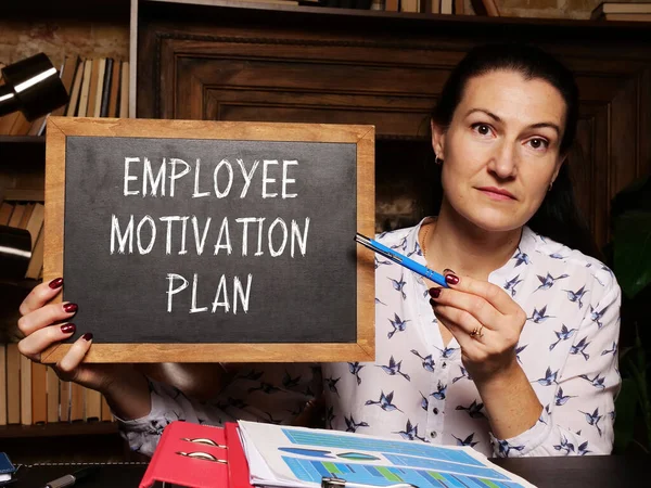 Finanční Koncept Znamená Employee Motivation Plán Frází Černé Tabuli — Stock fotografie