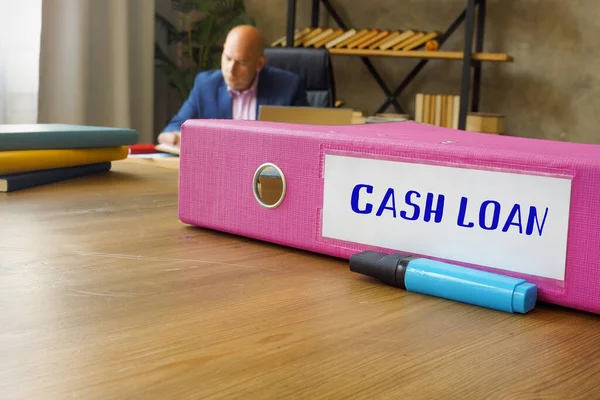 Koncepcja Biznesowa Dotycząca Cash Loan Napisem Folderze Plik — Zdjęcie stockowe