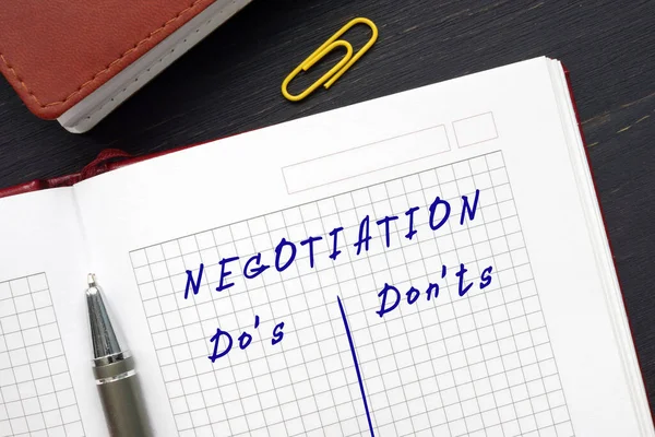 Conceptual photo about NEGOTIATION Do\'s and Don\'ts with handwritten text