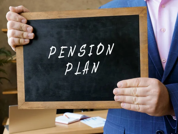 Affärsidé Pension Plan Med Inskription Tavlan — Stockfoto