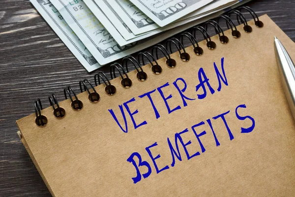 Financial concept meaning VETERAN BENEFITS with inscription on the page.