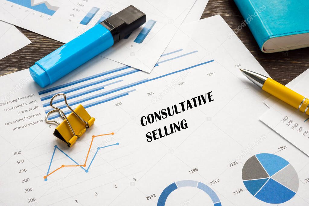 Financial concept about Consultative Selling with phrase on the piece of paper.
