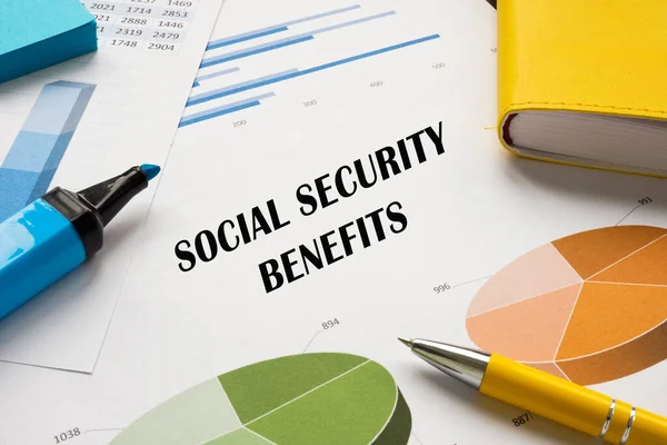 Concepto Financiero Que Significa Beneficios Seguridad Social Con Frase Página —  Fotos de Stock