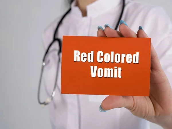 Concepto Salud Sobre Vómito Color Rojo Con Frase Página —  Fotos de Stock