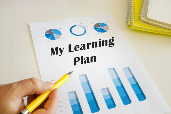 Business concept meaning My Learning Plan with phrase on the financial document.