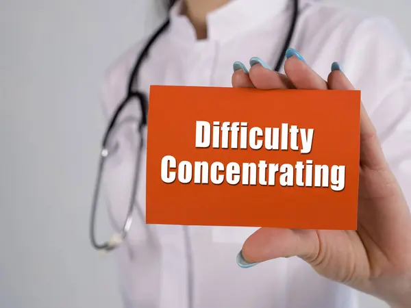 Concepto Médico Que Significa Dificultad Concentración Con Signo Hoja — Foto de Stock