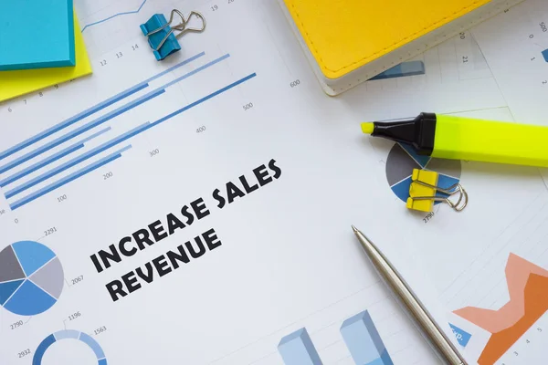 Financial Concept Increase Sales Revenue Inscription Sheet — Stock Photo, Image