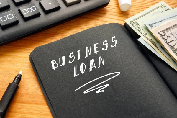 Concepto Financiero Sobre Business Loan Con Signo Página —  Fotos de Stock