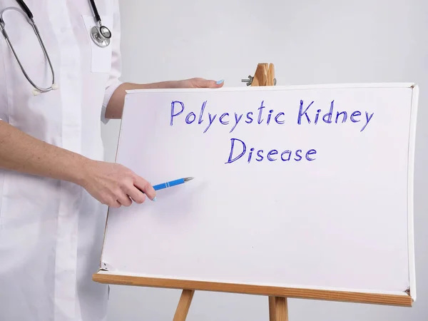 Medical concept meaning Polycystic Kidney Disease PKD with sign on the piece of paper