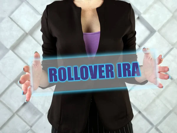 Rollover Ira Individuele Pensioenrekeningen Tekst Futuristische Scherm Arollover Ira Een — Stockfoto