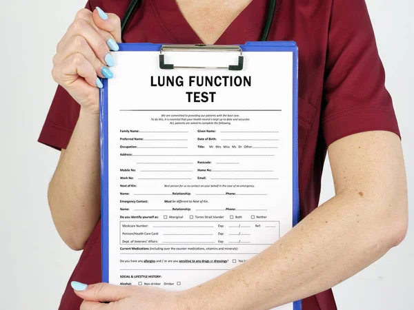 Lung Function Test Inscription Page — Stock Photo, Image