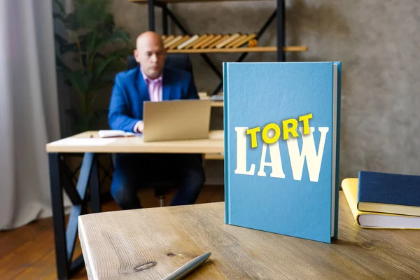 Δικηγόρος Κατέχει Tort Βιβλίο Μια Αδικοπραξία Συμβαίνει Όταν Κάποιος Διαπράττει — Φωτογραφία Αρχείου