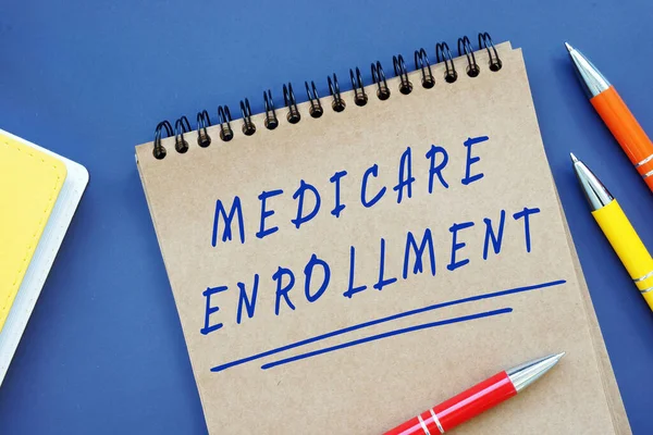 Концептуальное Фото Программе Medicare Enrollment Рукописным Текстом — стоковое фото