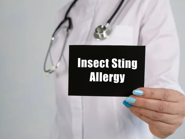 Medical concept meaning Insect Sting Allergy with phrase on the piece of paper