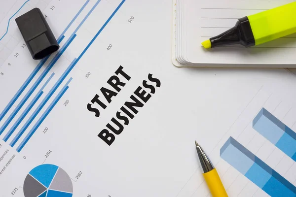 Концепція Бізнесу Про Start Business Фразою Аркуші — стокове фото