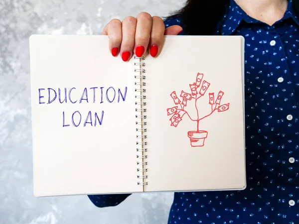 Conceptual photo about EDUCATION LOAN with written phrase.