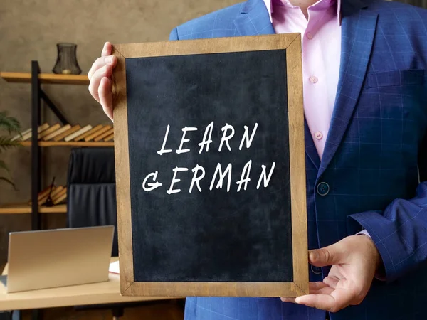 Obchodní Koncept Znamená Learn Německo Nápisem Tabuli — Stock fotografie