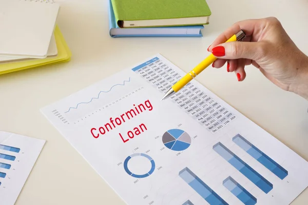 Koncepcja Finansowa Conforming Loan Zwrotem Kartce Papieru — Zdjęcie stockowe