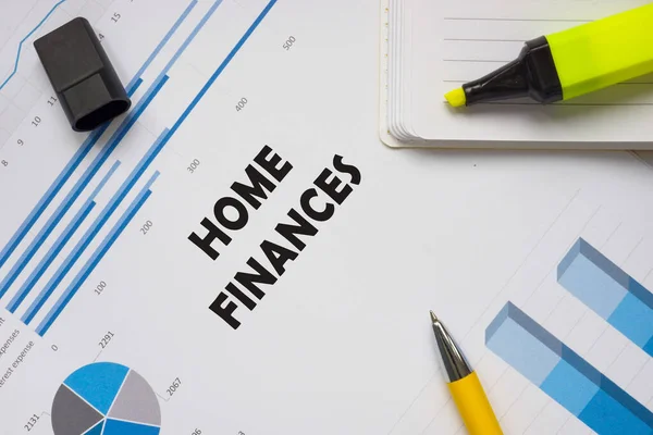 Foto Conceitual Sobre Home Finances Com Frase Escrita — Fotografia de Stock