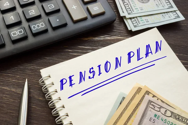 Business Concept Meaning Pension Plan Phrase Sheet — Stockfoto