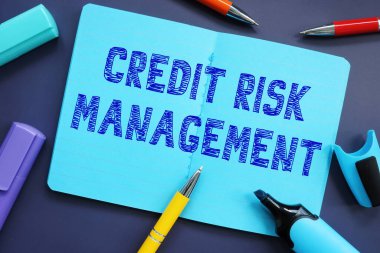 Finansal konsept: Sayfada imzalı Kredi Risk Yönetimi.