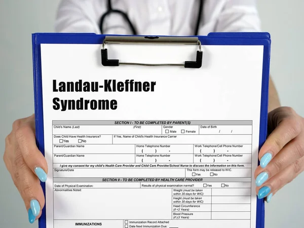 Concepto Médico Que Significa Síndrome Landau Kleffner Con Signo Hoja — Foto de Stock