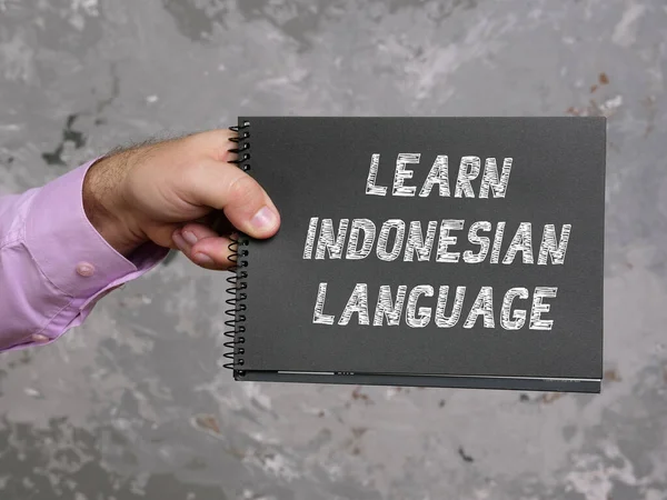 Finanční Koncept Learn Indonesian Language Frází Stránce — Stock fotografie