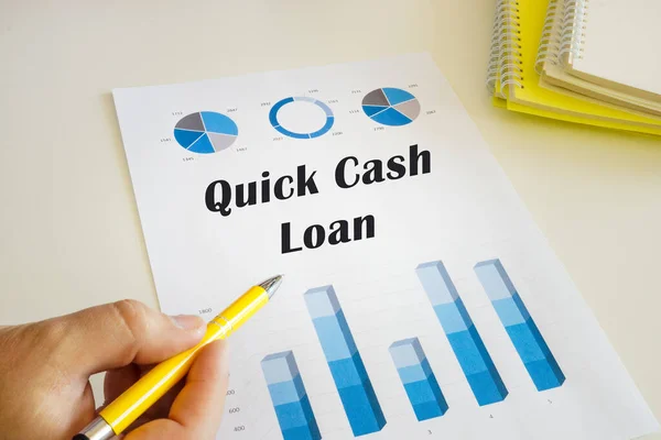 Koncepcja Finansowa Quick Cash Pożyczka Zwrotem Wykresie — Zdjęcie stockowe