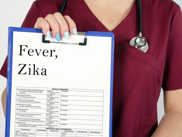 Концепція Охорони Здоров Означає Fever Zika Zika Virus Infection Написом — стокове фото