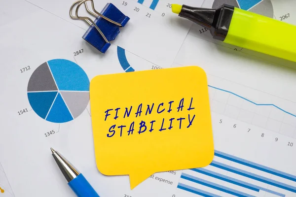 Financieel Concept Financiële Stabiliteit Met Zin Het Stuk Papier — Stockfoto