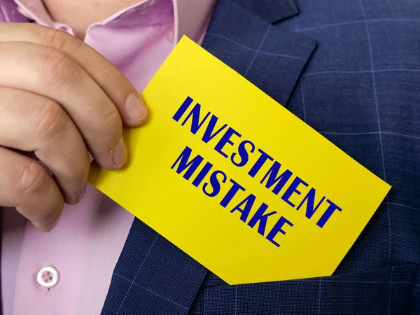 Business Concept Meaning Investment Mistake Inscription Sheet — Stock Photo, Image