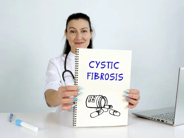 Selecteer Cystic Fibrosis Menu Item Moderne Immunoloog Gebruikt Celtechnologieën — Stockfoto