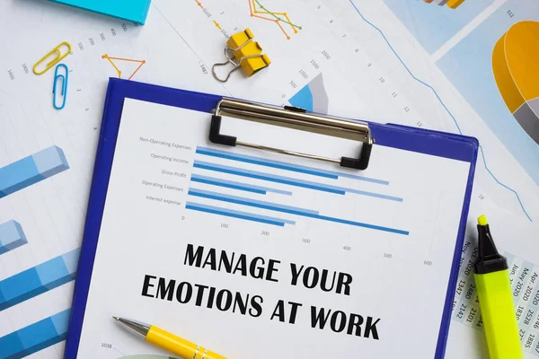 Οικονομική Έννοια Σημαίνει Διαχείριση Των Συναισθημάτων Σας Στην Εργασία Επιγραφή — Φωτογραφία Αρχείου