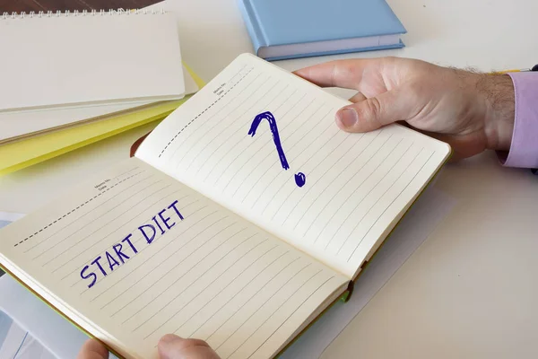 Konsep Keuangan Tentang Diet Start Dengan Frase Layar — Stok Foto