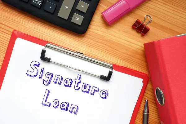 Koncepcja Biznesowa Kredyt Podpis Napisem Arkuszu — Zdjęcie stockowe