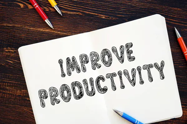 Förbättra Produktivitetsfrasen Papperet — Stockfoto