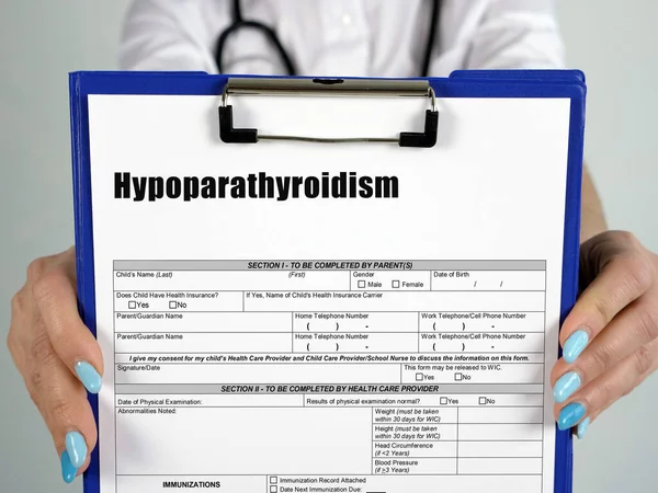 Concepto Médico Sobre Hipoparatiroidismo Con Signo Página — Foto de Stock