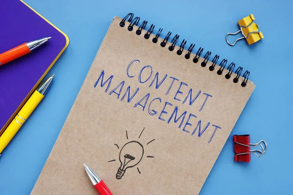 Business Concept Betekent Content Management Met Teken Pagina — Stockfoto