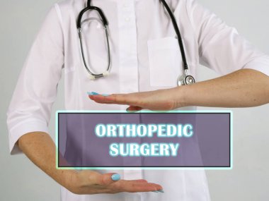  Fütürist ekranda ORTHOPEDİK SURGERY metni.