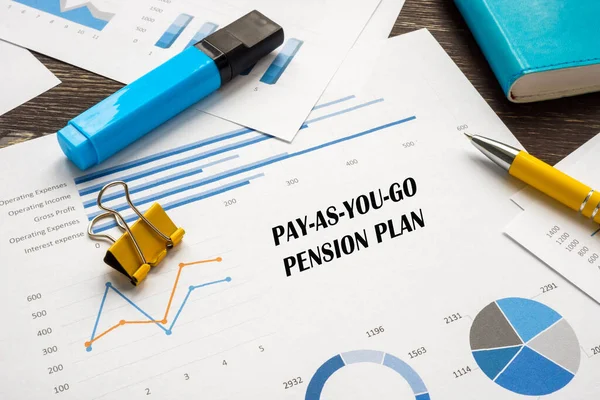 Financial Concept Pay You Pension Plan Sign Piece Paper — Stock Photo, Image
