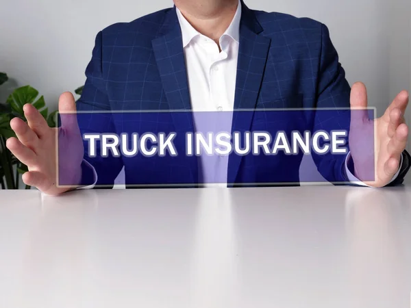 Truck Versicherung Text Futuristischem Bildschirm — Stockfoto